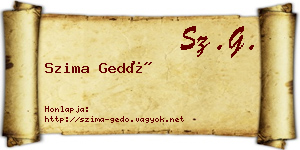 Szima Gedő névjegykártya